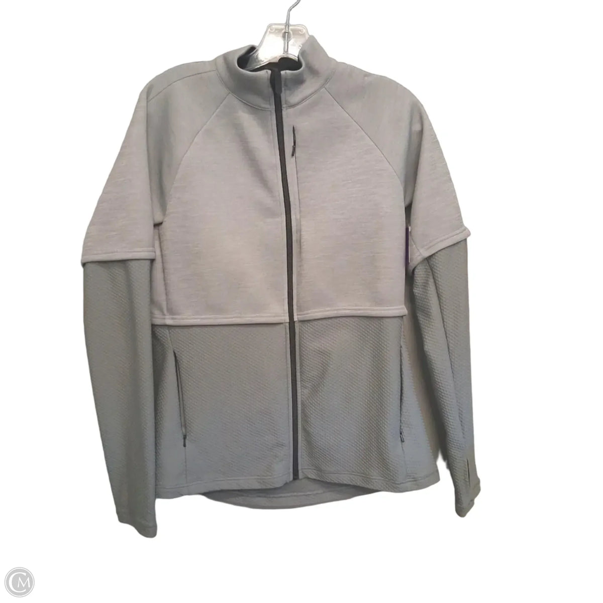 Athletic Jacket By Adidas In Grey, Size: L