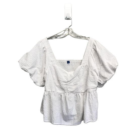 White Top Short Sleeve By Old Navy, Size: 2x