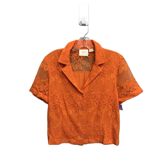 Orange Top Short Sleeve By Maeve, Size: M