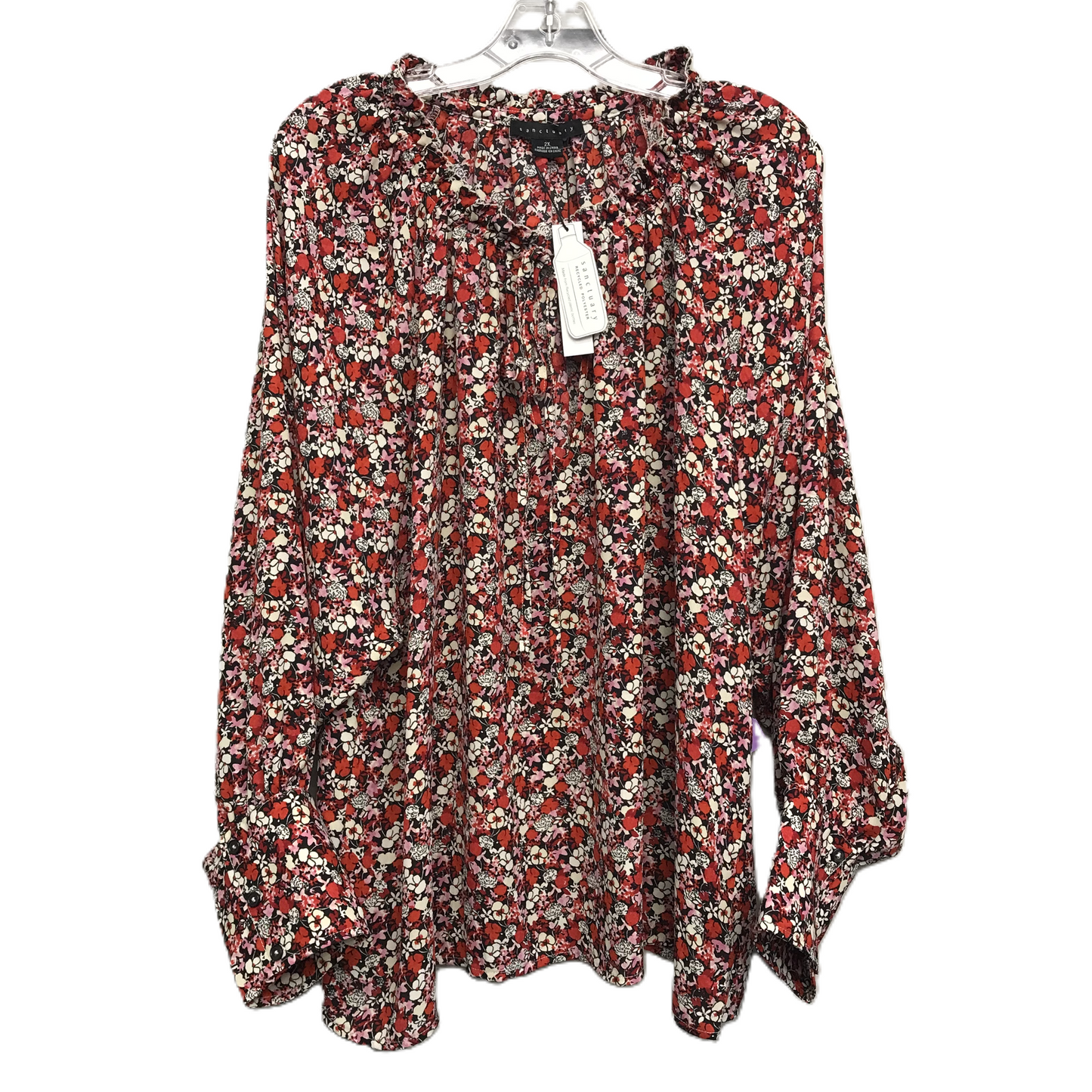 Top Long Sleeve By Sanctuary In Black & Red, Size: 2x