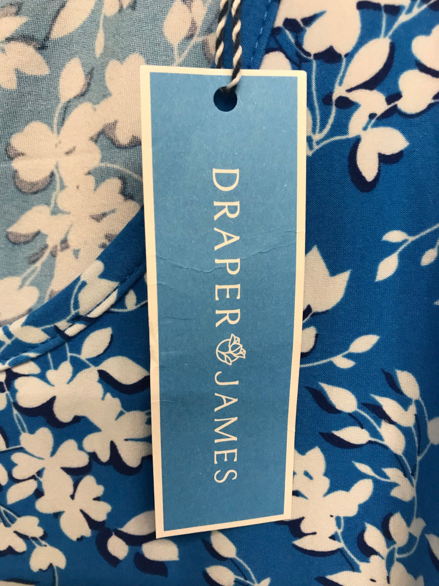 Blue & White Dress Casual Midi By Draper James, Size: L