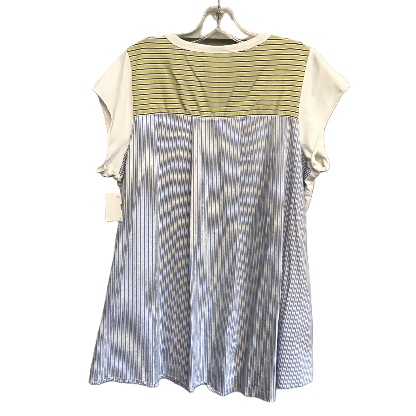 Green & White Top Short Sleeve By Maeve, Size: M