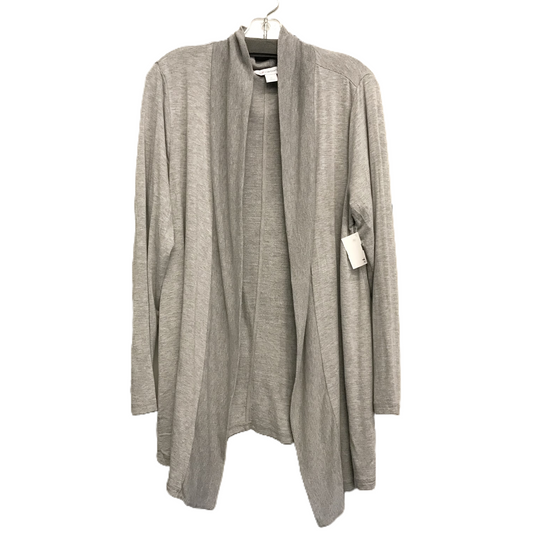 Sweater Cardigan By Liz Claiborne In Grey, Size: Xl