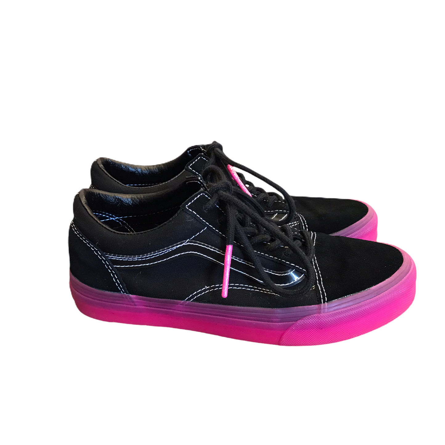 Shoes Sneakers By Vans In Black & Pink, Size: 6