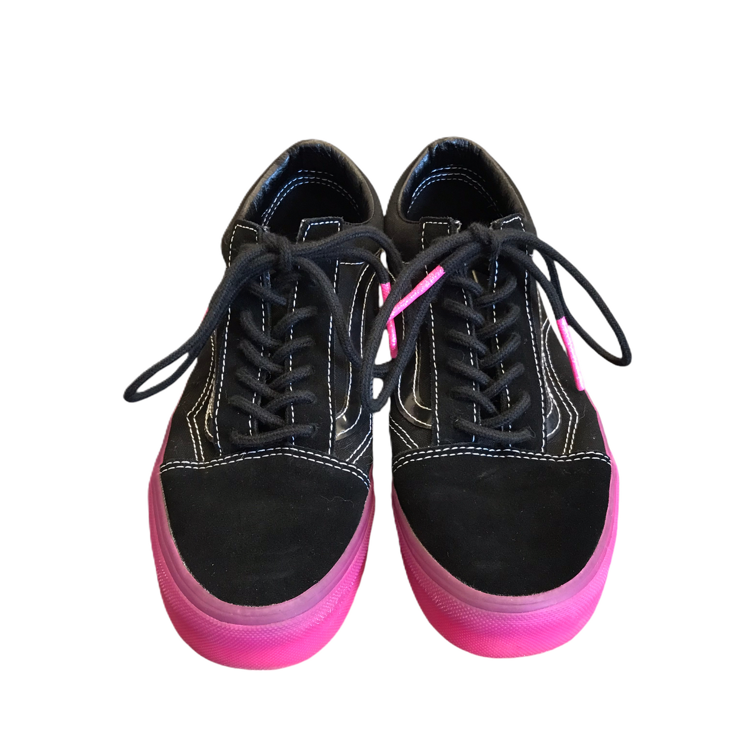 Shoes Sneakers By Vans In Black & Pink, Size: 6