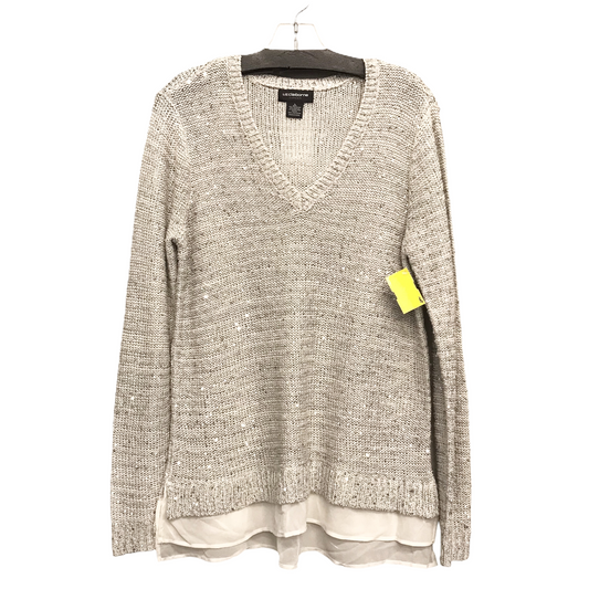 Sweater By Liz Claiborne In Grey, Size: L