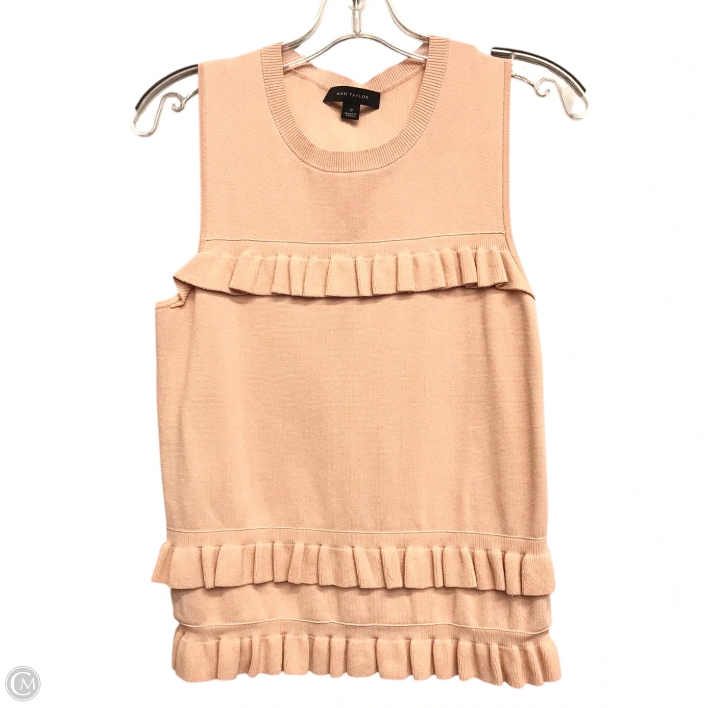 Top Sleeveless By Ann Taylor In Peach, Size: S