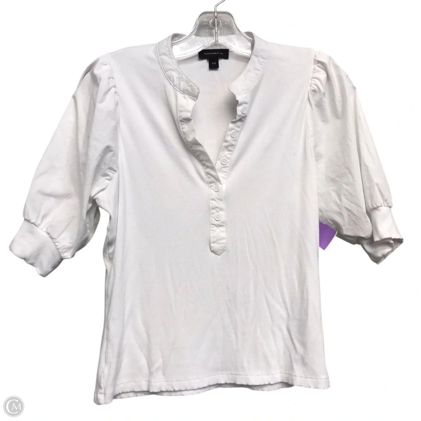 Top Short Sleeve By Tamara H In White, Size: S