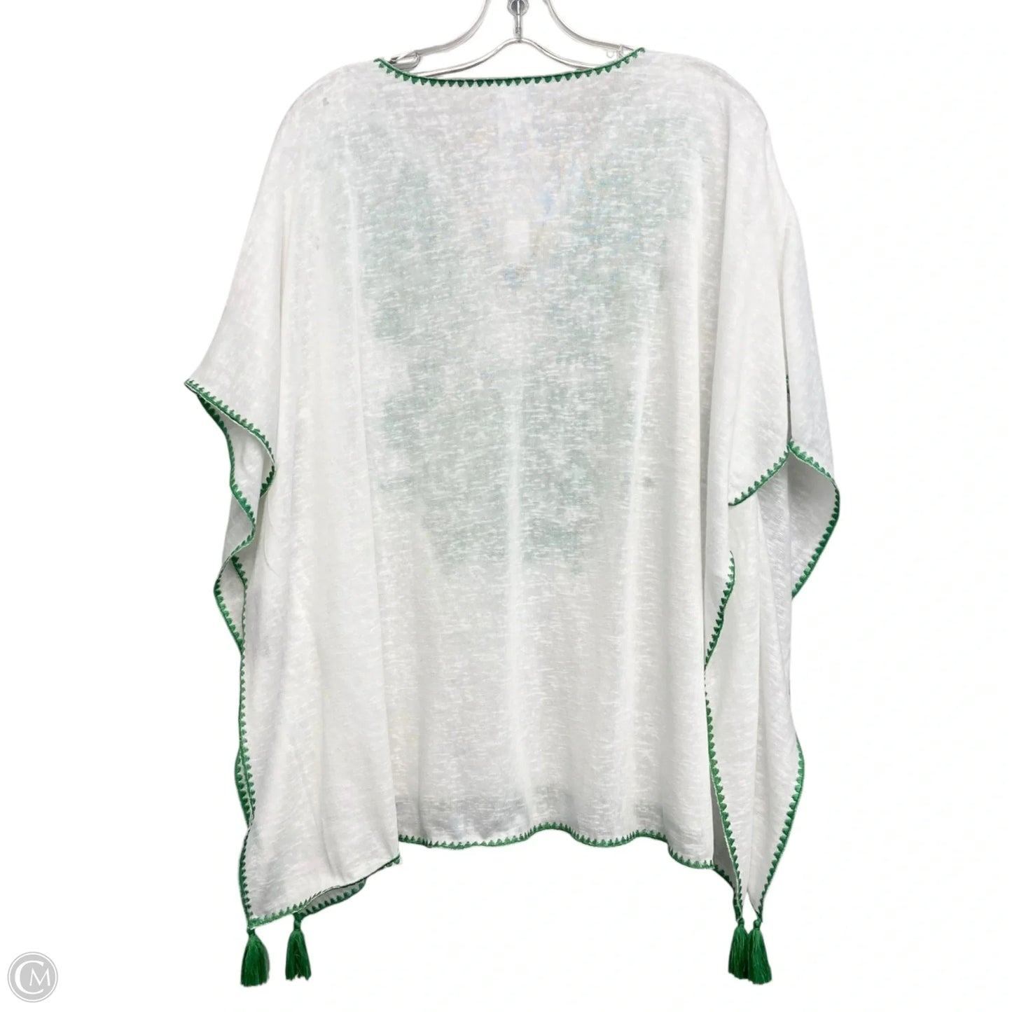 Top Short Sleeve By Chicos In Green & White, Size: S