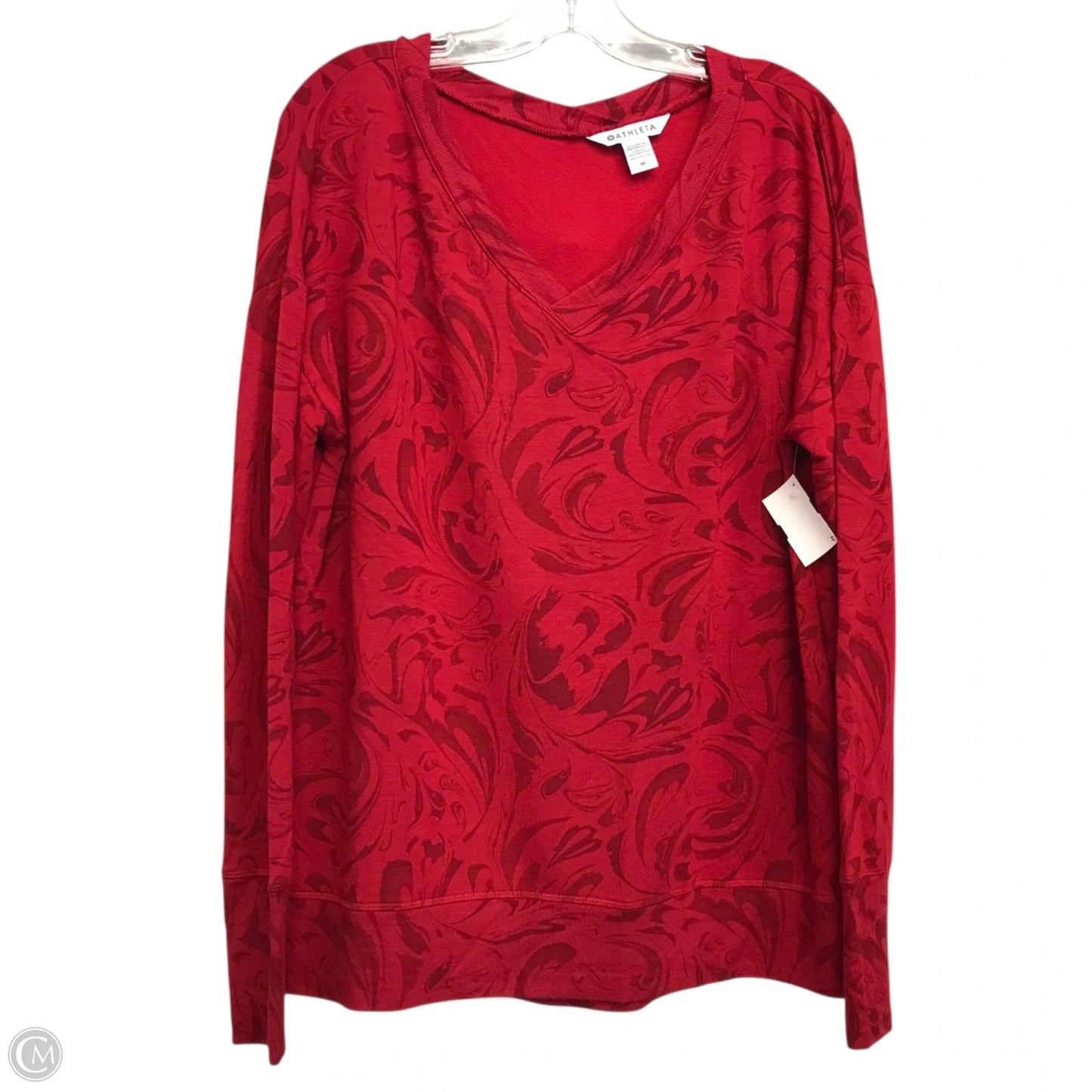 Top Long Sleeve By Athleta In Red, Size: M