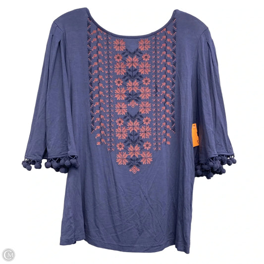 Top Short Sleeve By Angel & Premium In Blue & Pink, Size: S