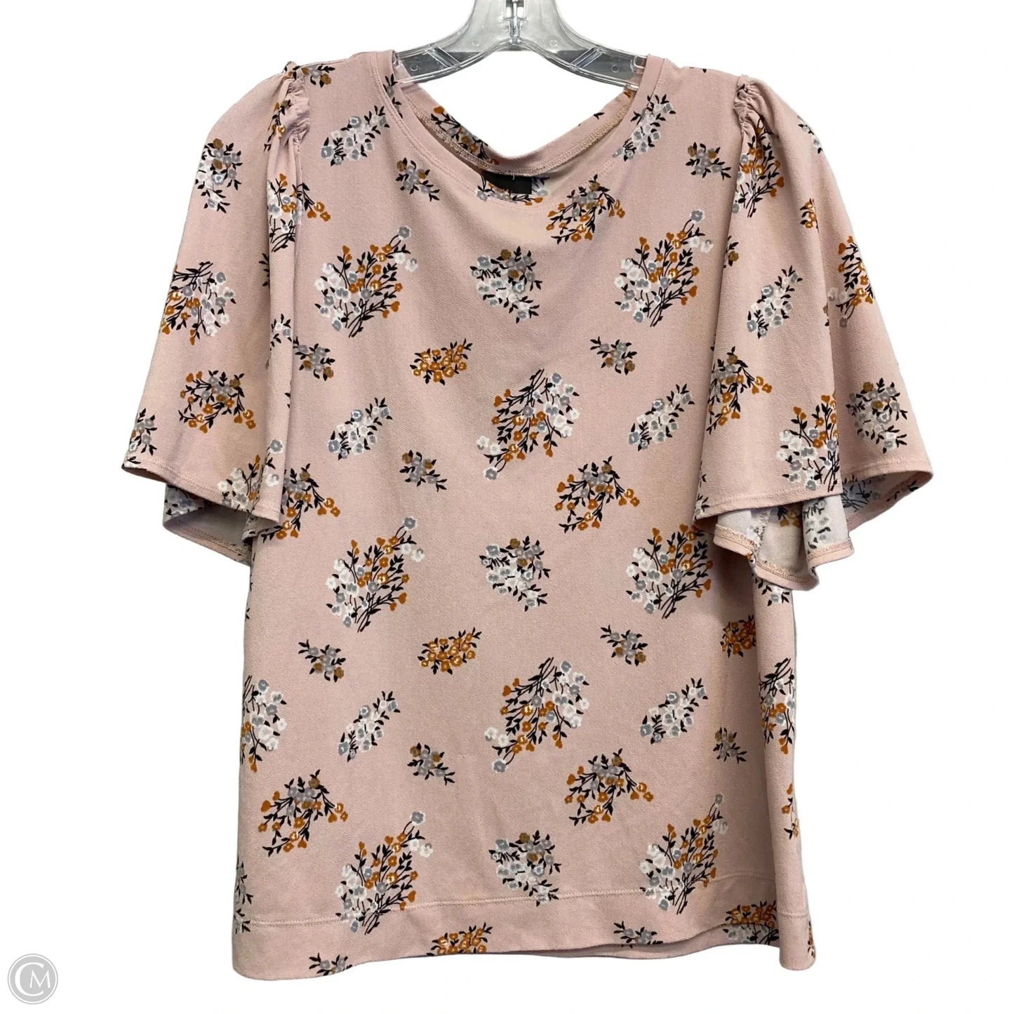 Top Short Sleeve Basic By Worthington In Floral Print, Size: M