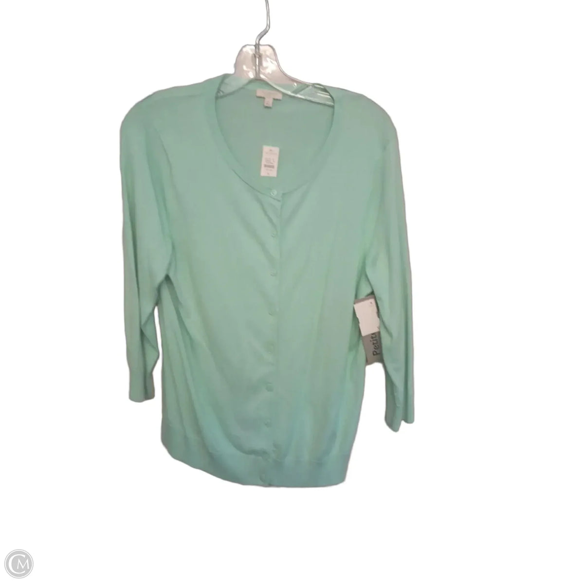 Sweater Cardigan By Talbots In Green, Size: Lp