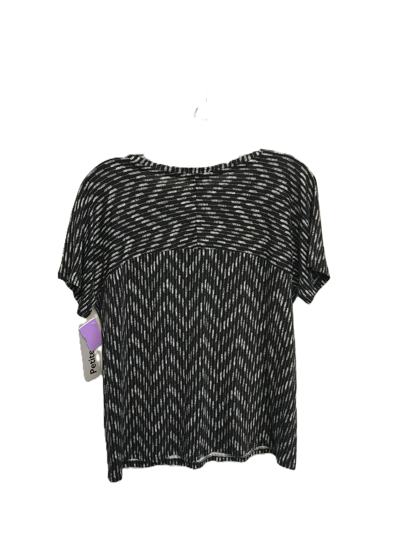 Black & Silver Top Short Sleeve By Old Navy, Size: Petite   S