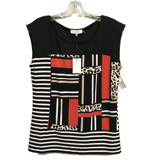 Black & White Top Sleeveless By Calvin Klein, Size: M