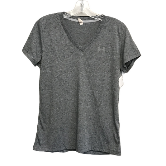 Grey Athletic Top Short Sleeve By Under Armour, Size: S