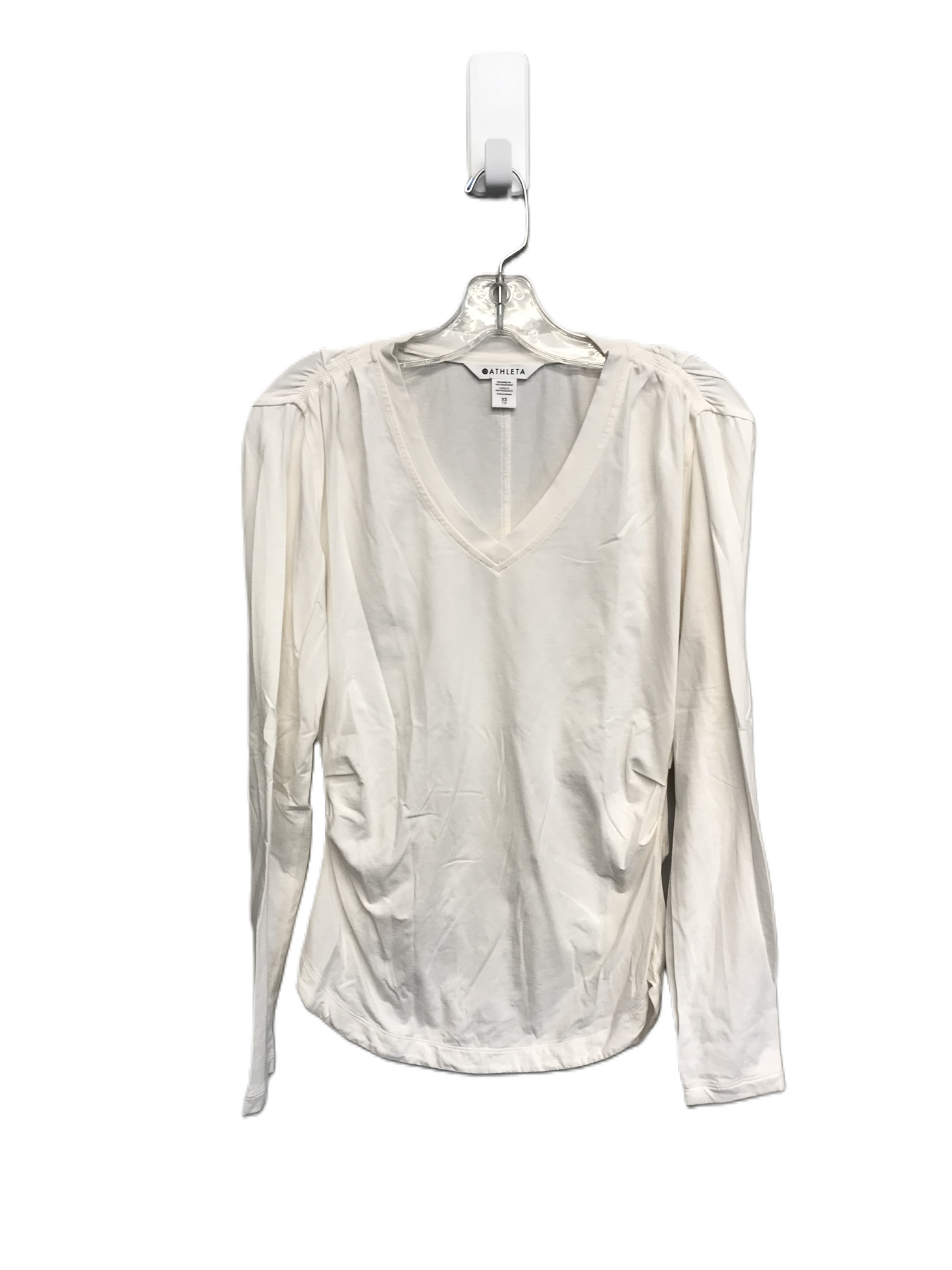 White Top Long Sleeve By Athleta, Size: Xs