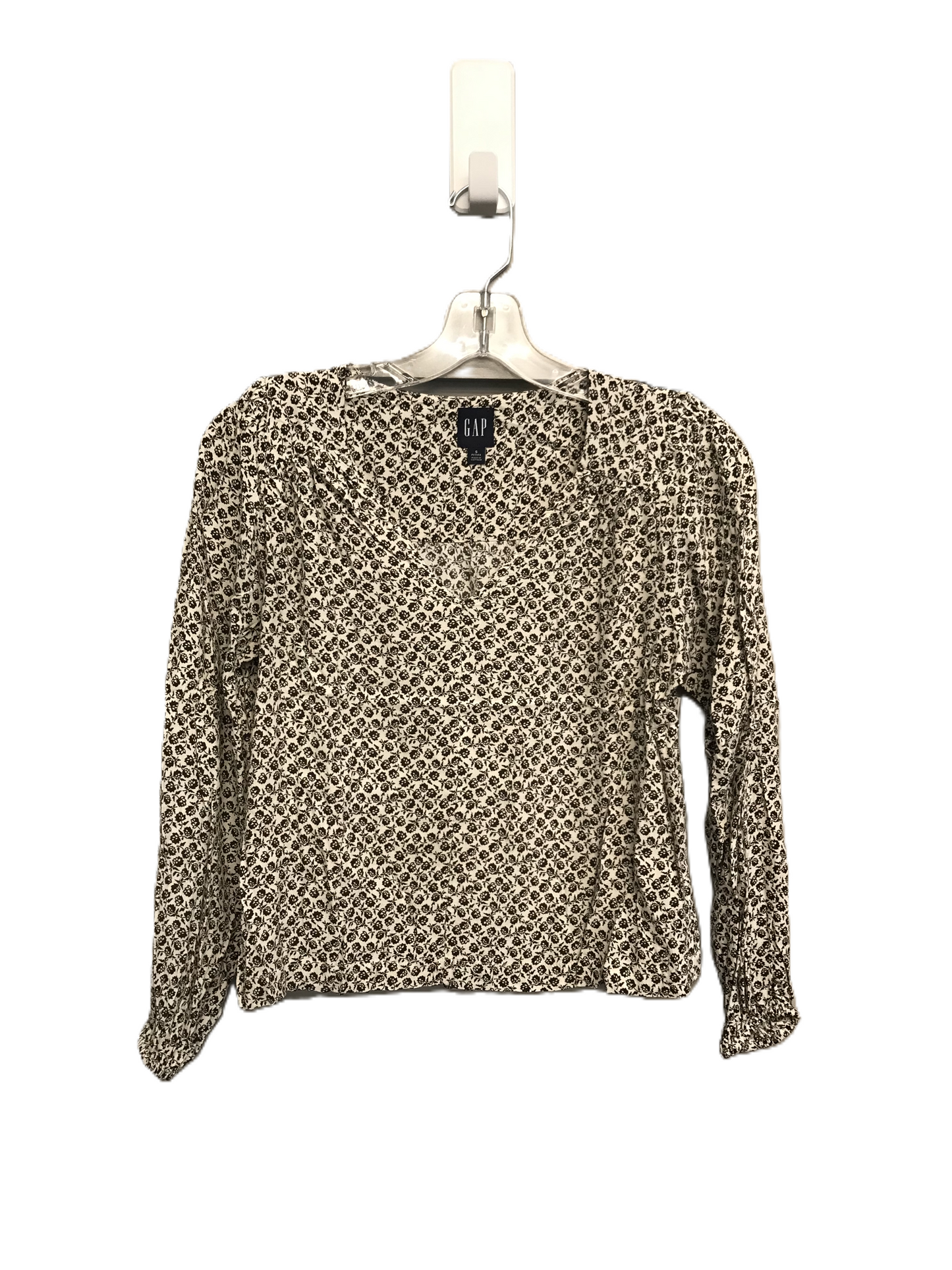 Brown & White Top Long Sleeve By Gap, Size: S