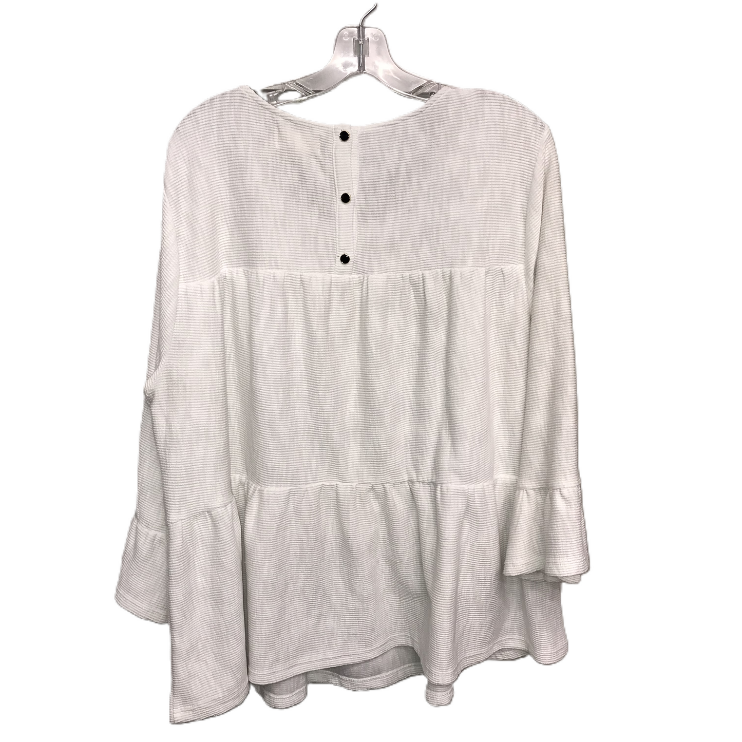 White Top 3/4 Sleeve By Melloday, Size: 3x