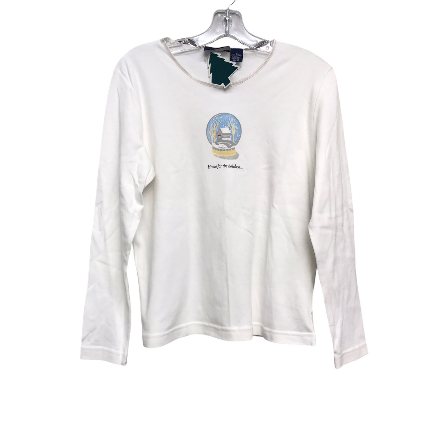 Top Long Sleeve Basic By Liz Claiborne In White, Size: M