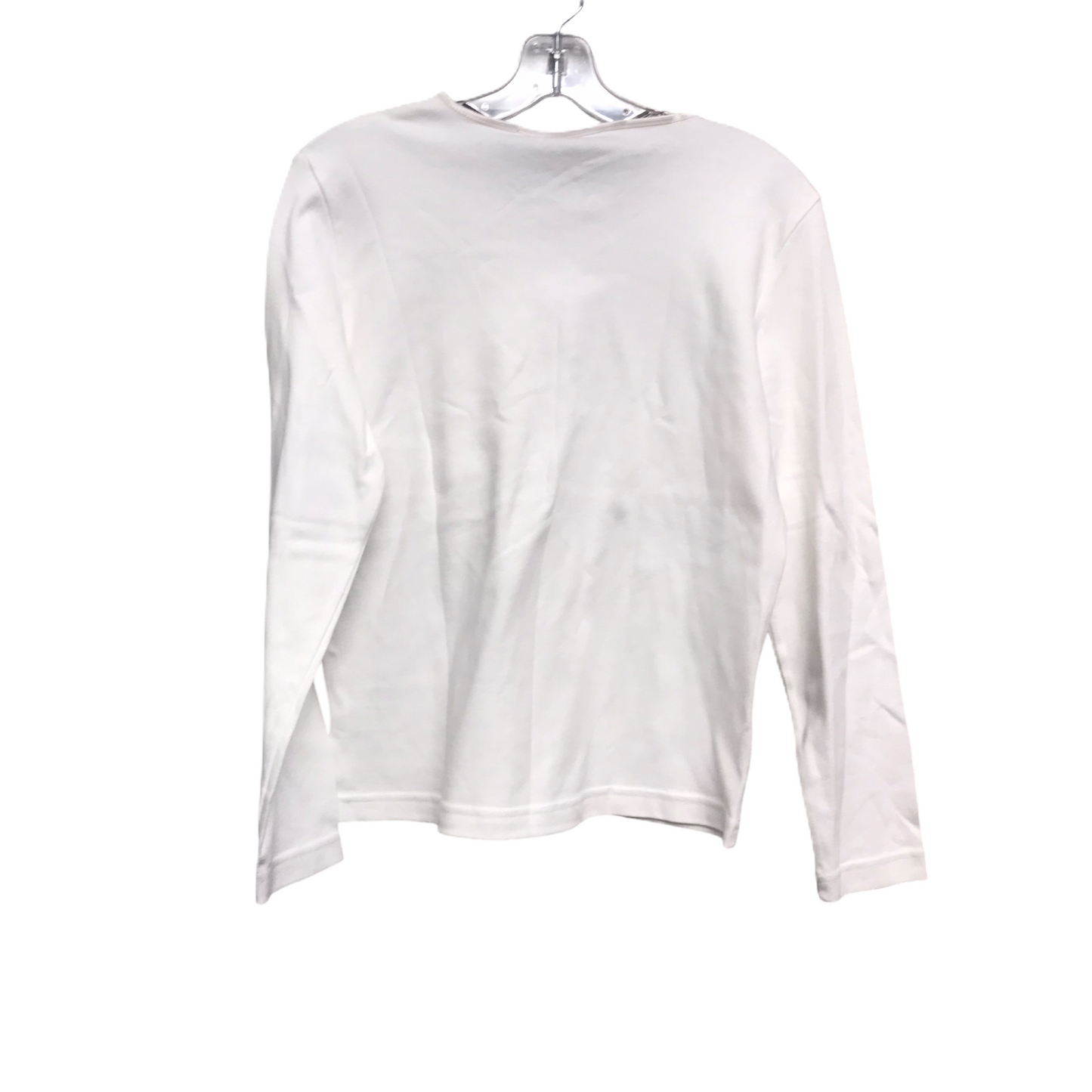 Top Long Sleeve Basic By Liz Claiborne In White, Size: M