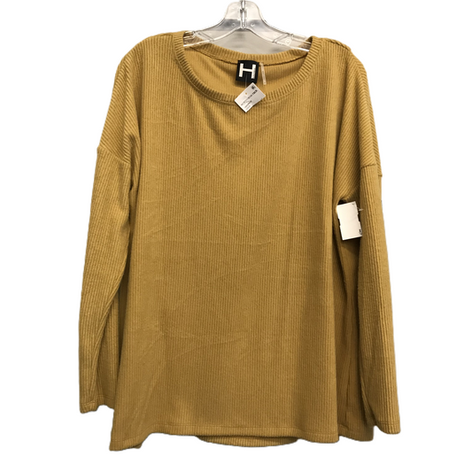 Top Long Sleeve By Bordeaux In Gold, Size: M