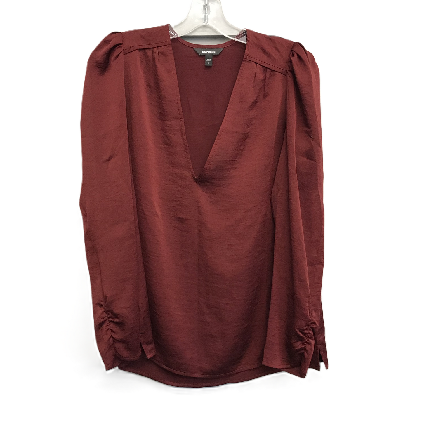 Top Long Sleeve By Express In Red, Size: M