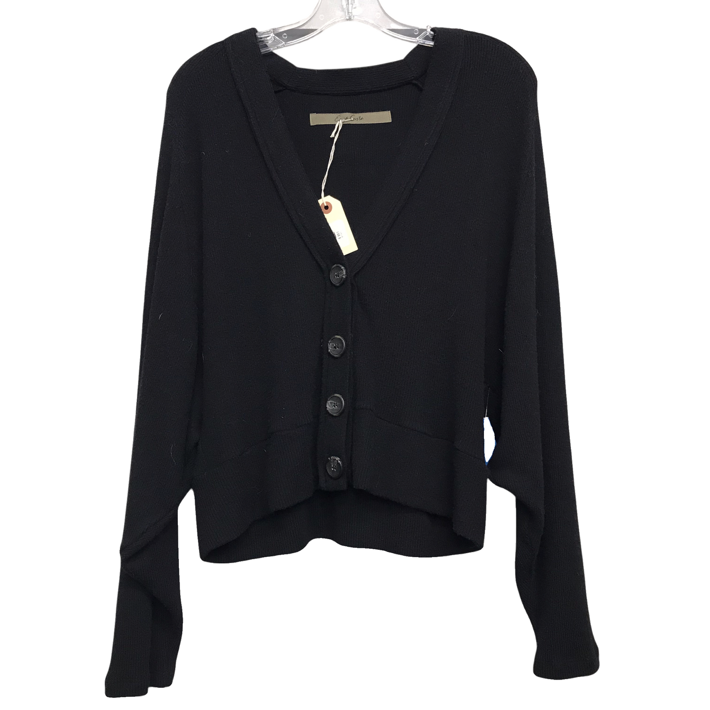 Sweater Cardigan By Enza Costa In Black, Size: L