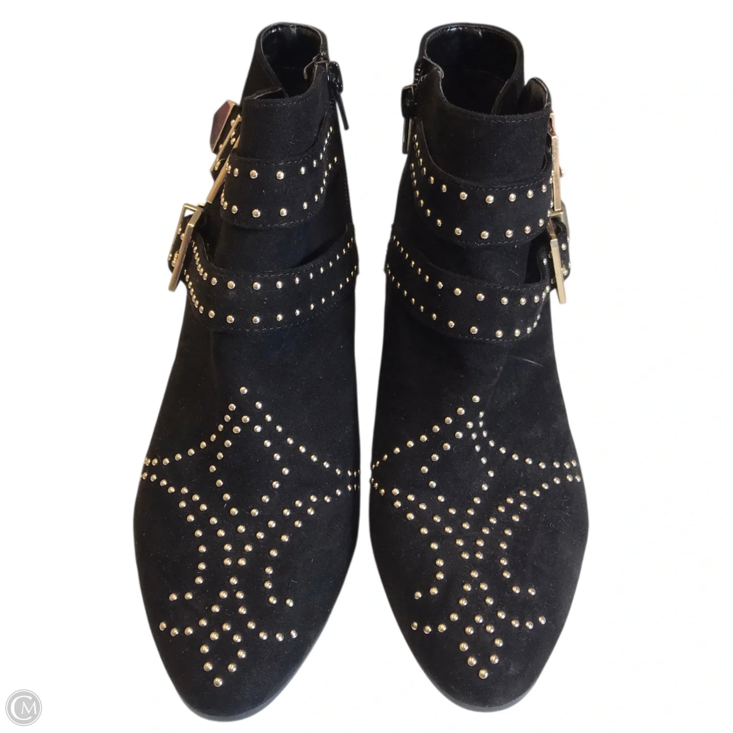 Boots Ankle Heels By Inc In Black & Gold, Size: 8