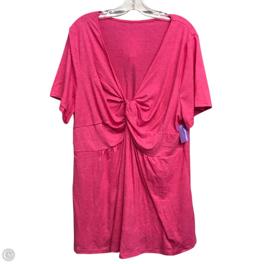 Top Short Sleeve By Shein In Pink, Size: 4x