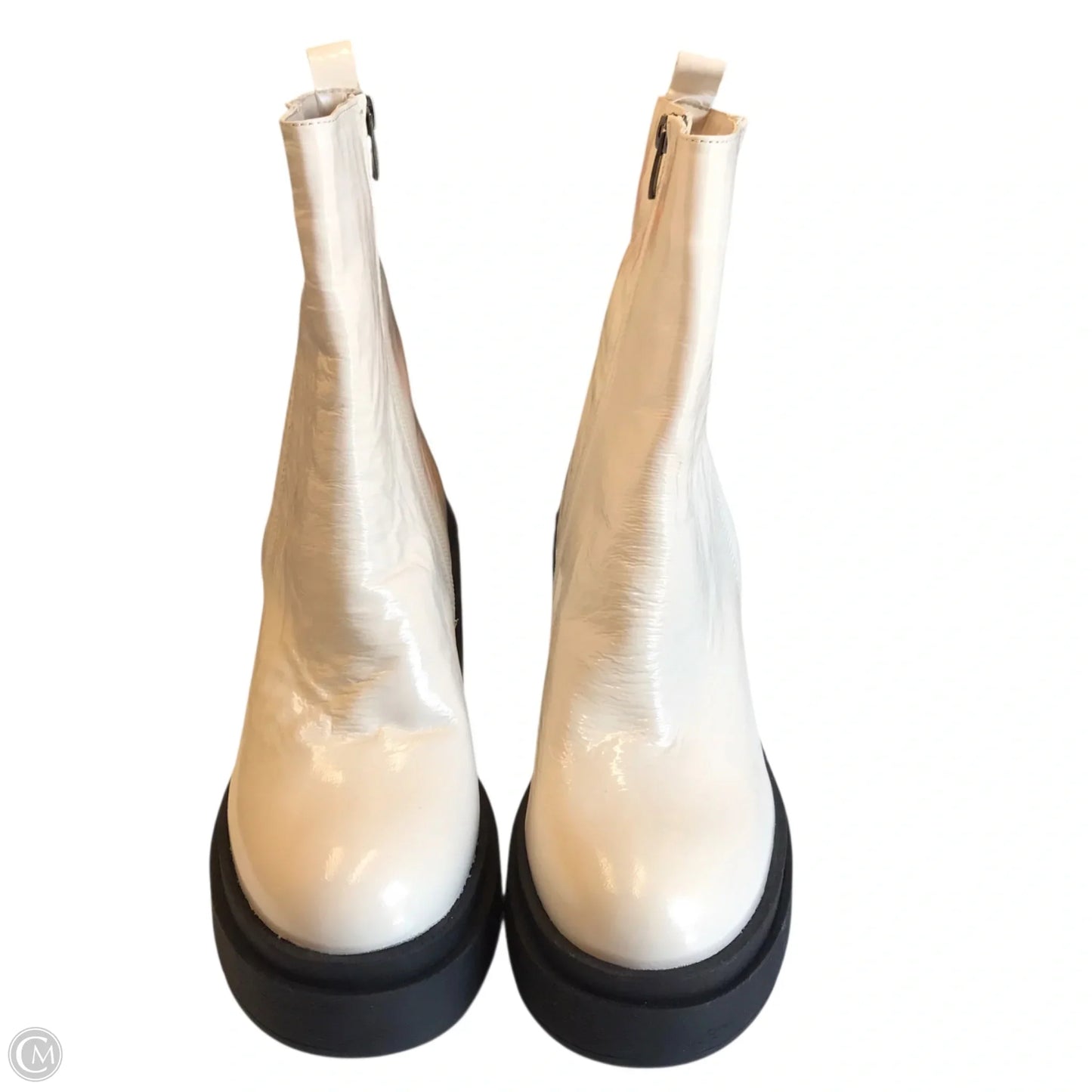 Boots Ankle Heels By Steve Madden In Cream, Size: 10