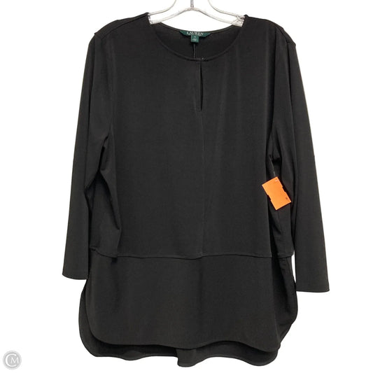 Top Long Sleeve By Lauren By Ralph Lauren In Black, Size: 1x