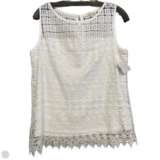 Top Sleeveless By Adiva In White, Size: M