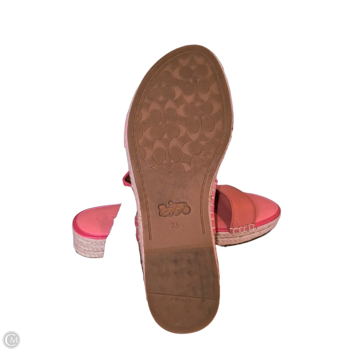 Sandals Designer By Coach In Pink, Size: 7.5