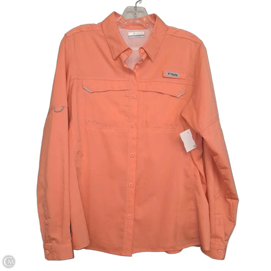 Top Long Sleeve By Columbia In Orange, Size: L