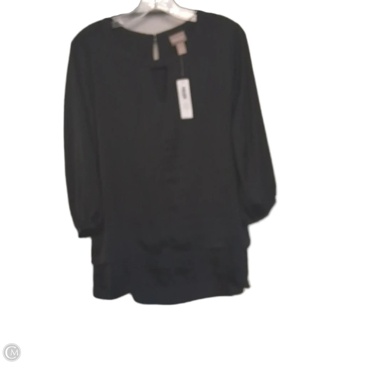 Top Long Sleeve By Chicos In Black, Size: M