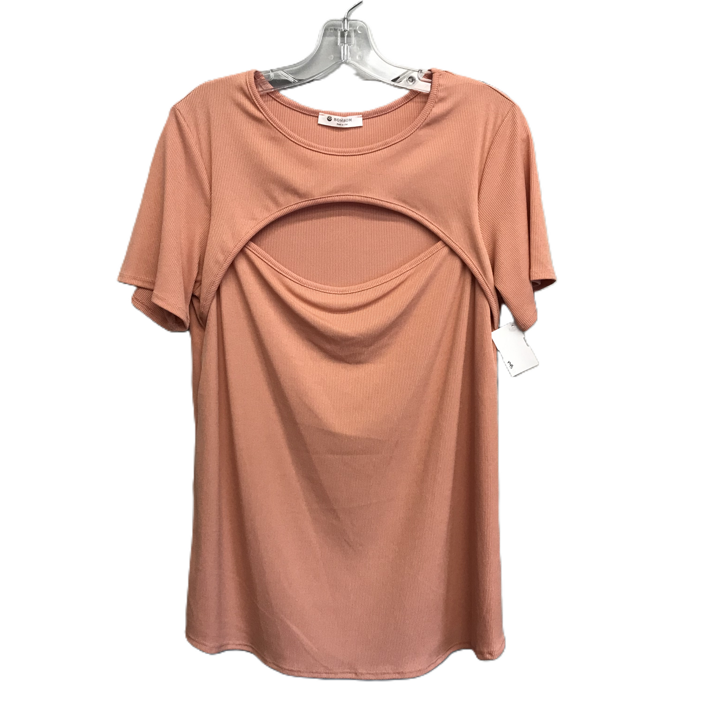 Peach Top Short Sleeve By Bombom, Size: L