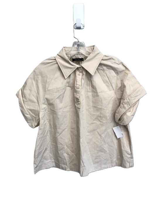 Tan Top Short Sleeve By Deluc Size: L