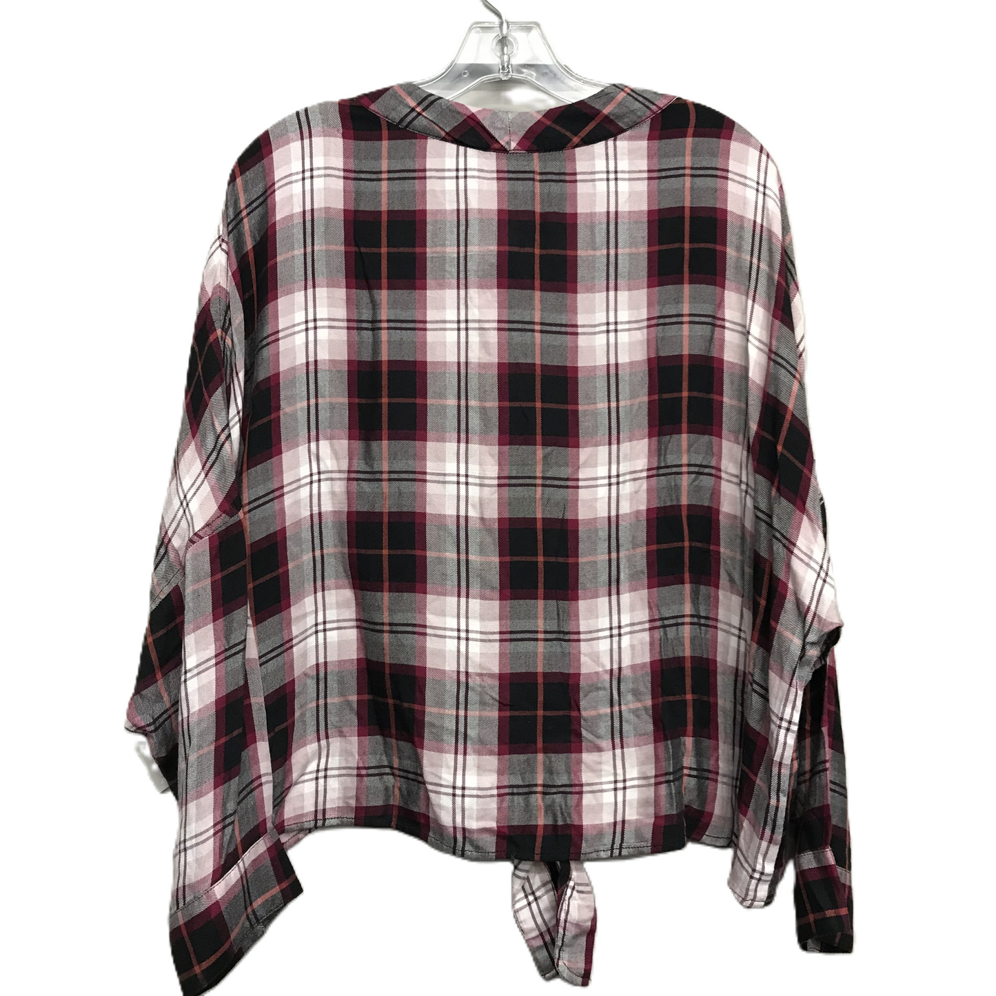 Top Long Sleeve By Express In Plaid Pattern, Size: L