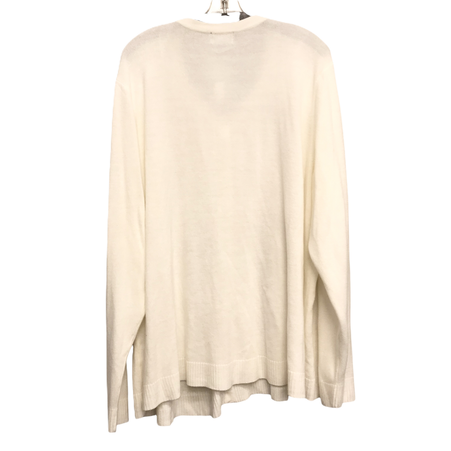 Sweater Cardigan By Laura Scott In Cream, Size: 3x