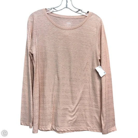 Top Long Sleeve Basic By Sonoma In Pink, Size: L