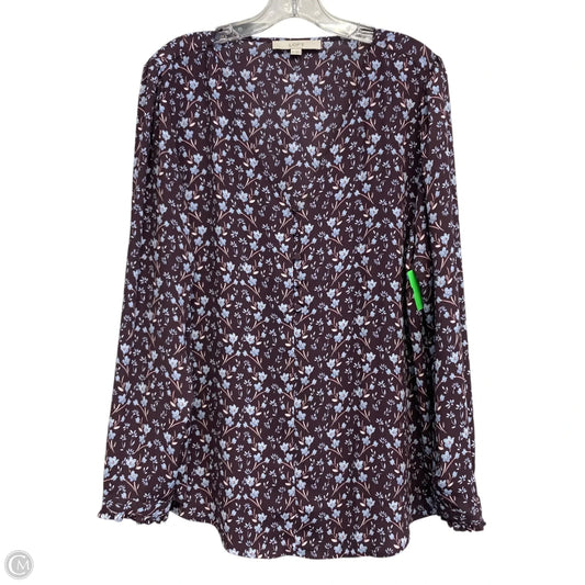 Top Long Sleeve By Loft In Purple, Size: Xl