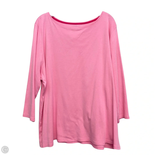 Top 3/4 Sleeve Basic By Talbots In Pink, Size: 3x