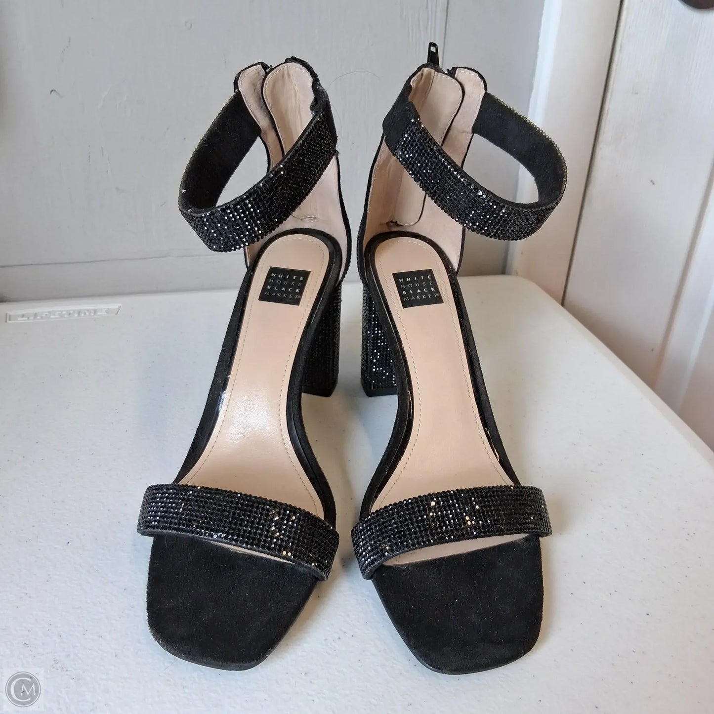 Sandals Heels Block By White House Black Market In Black, Size: 8