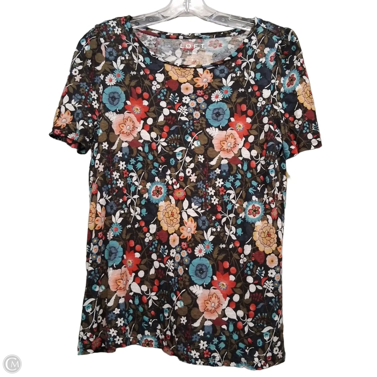Top Short Sleeve By Loft In Floral Print, Size: S