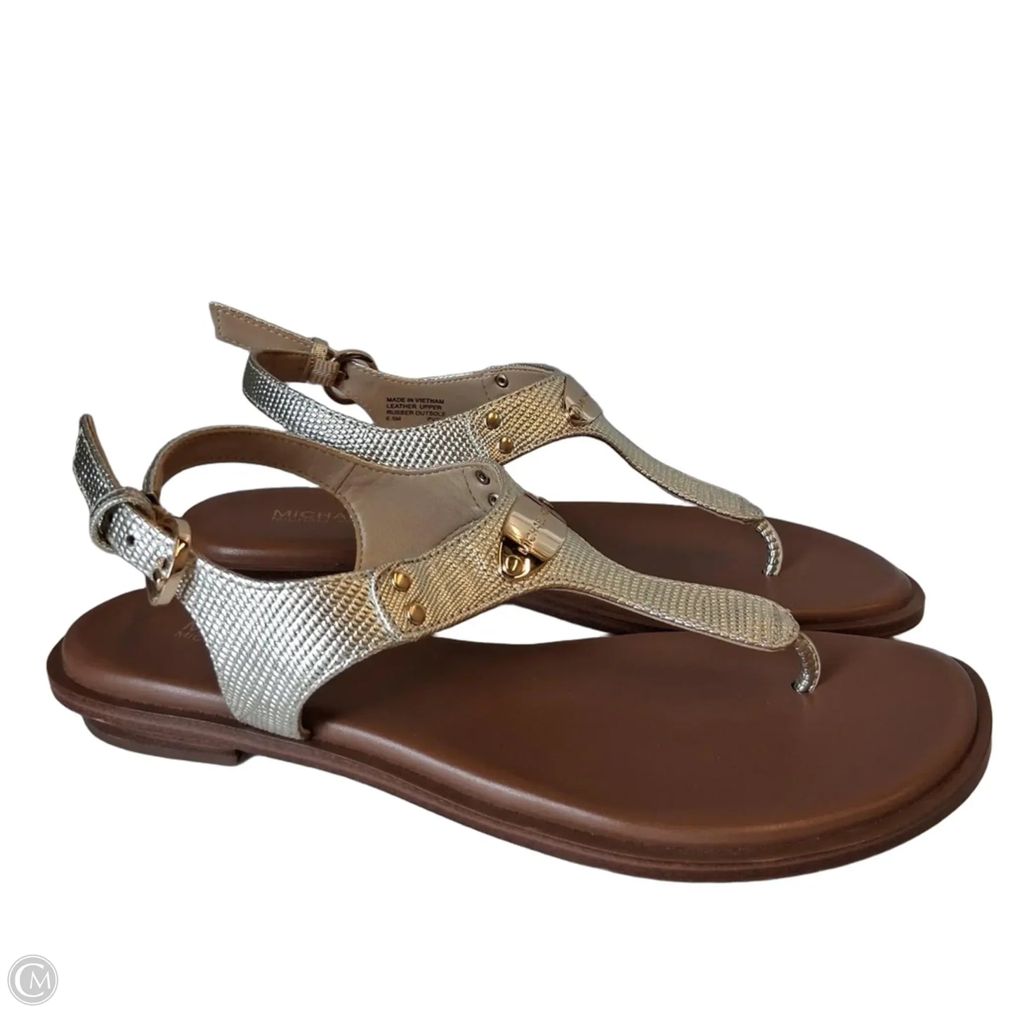 Sandals Flats By Michael By Michael Kors In Gold, Size: 6.5