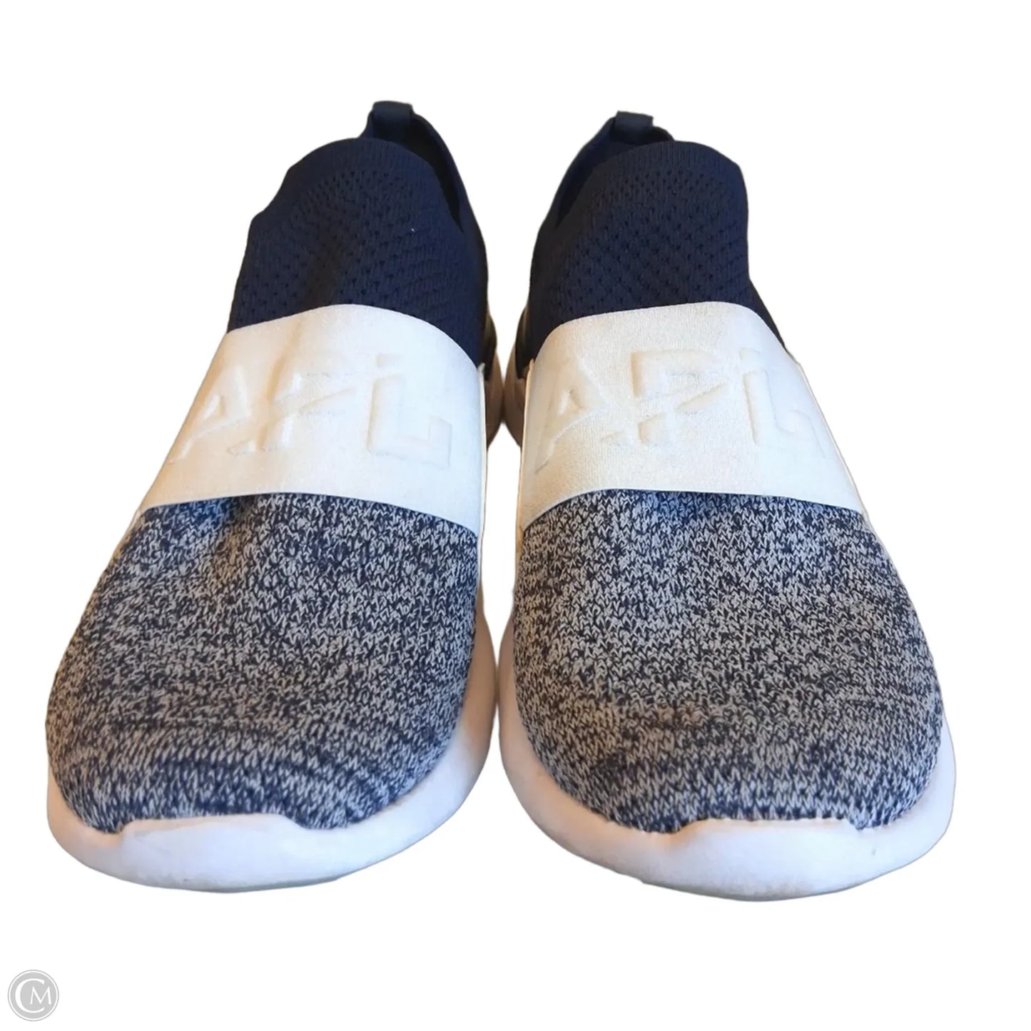 Shoes Designer By Apl In Blue & White, Size: 7.5
