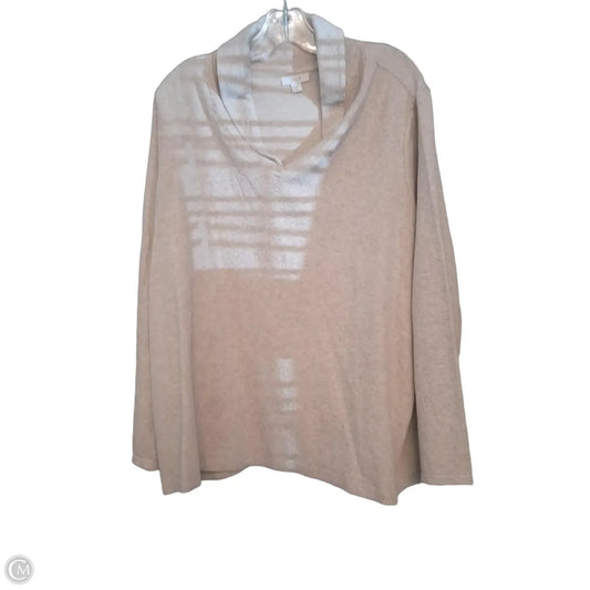 Top Long Sleeve By Pure Jill In Beige, Size: 2x