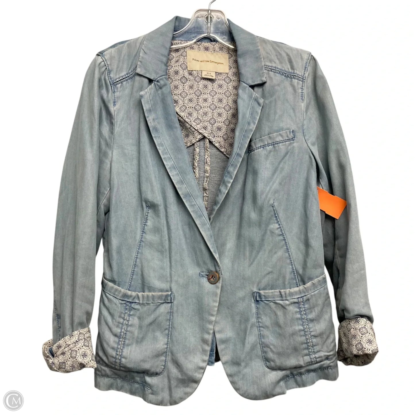 Blazer By Pilcro In Blue Denim, Size: S