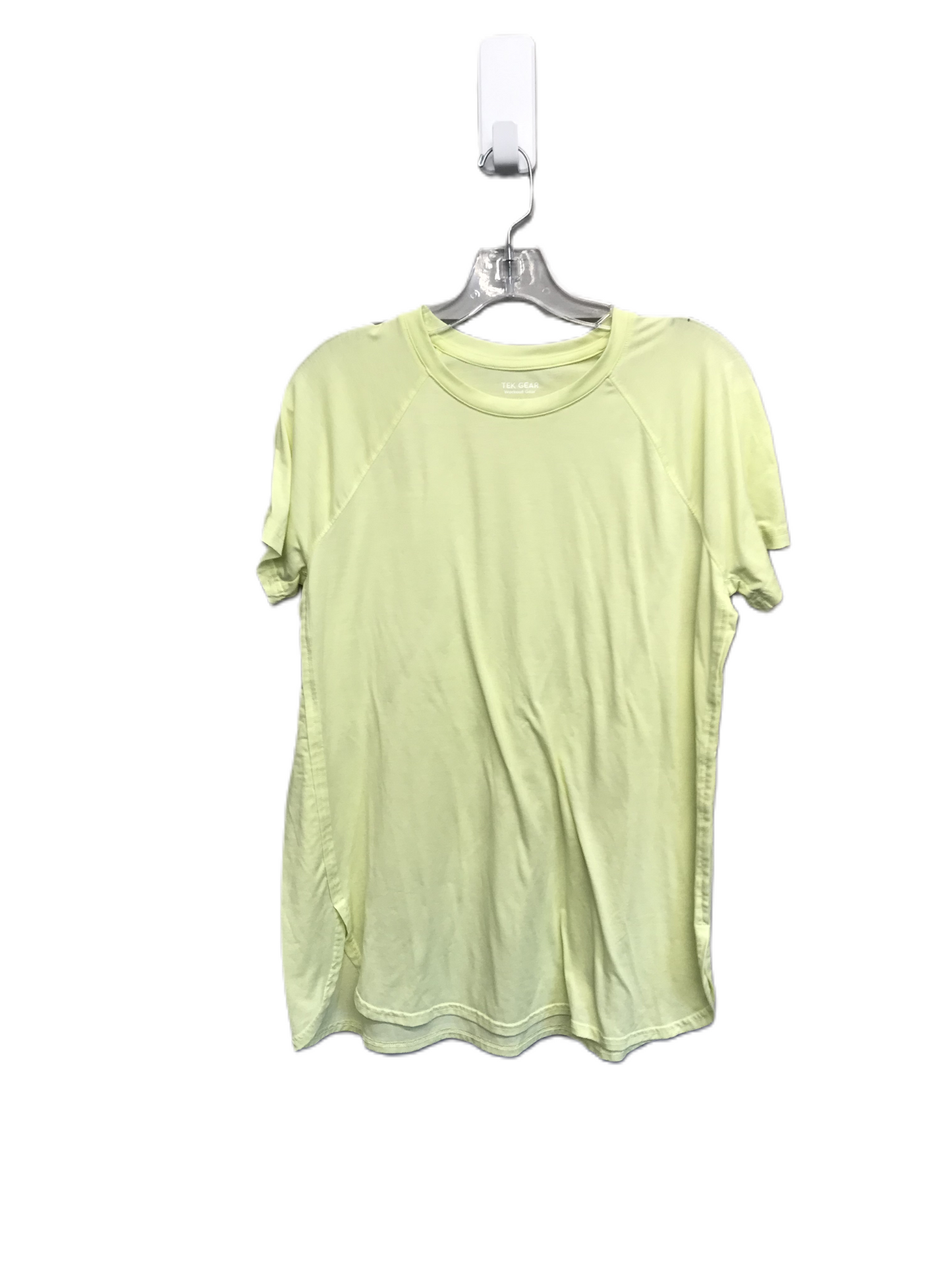 Chartreuse Athletic Top Short Sleeve By Tek Gear, Size: L